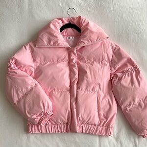 Pink puffer jacket